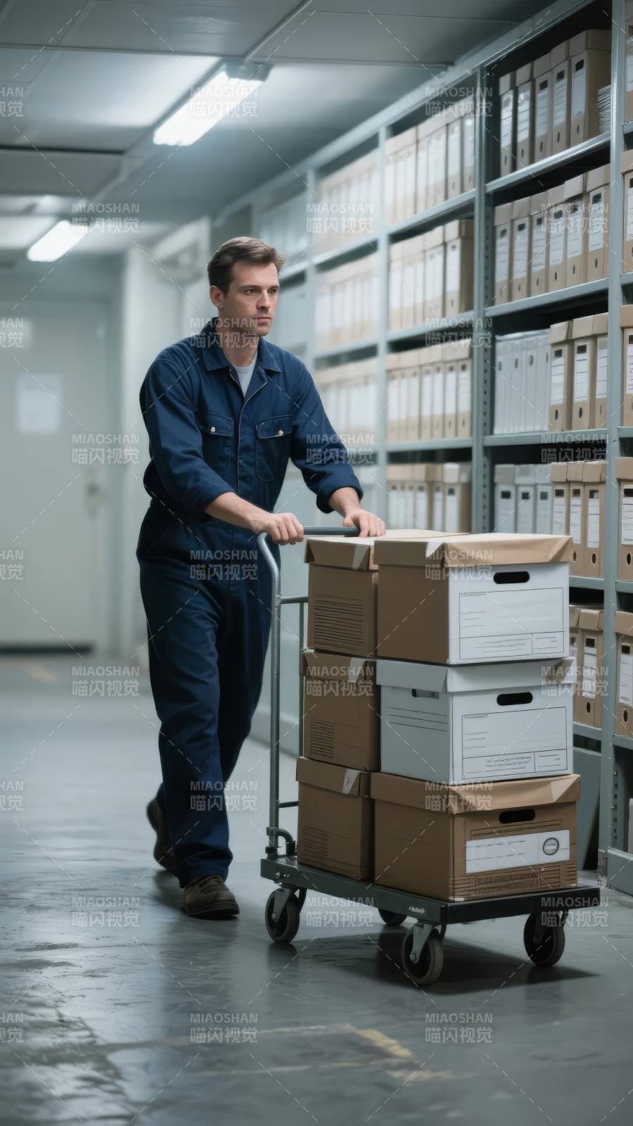 仓库搬运工推车图片