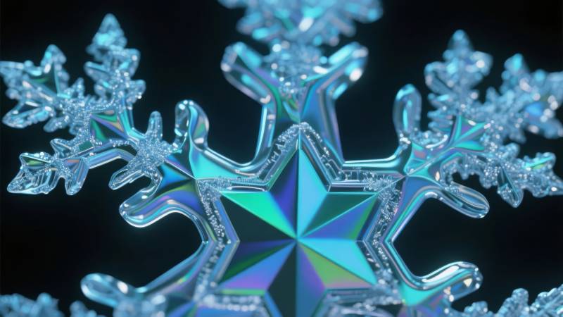 晶莹雪花绽放图片