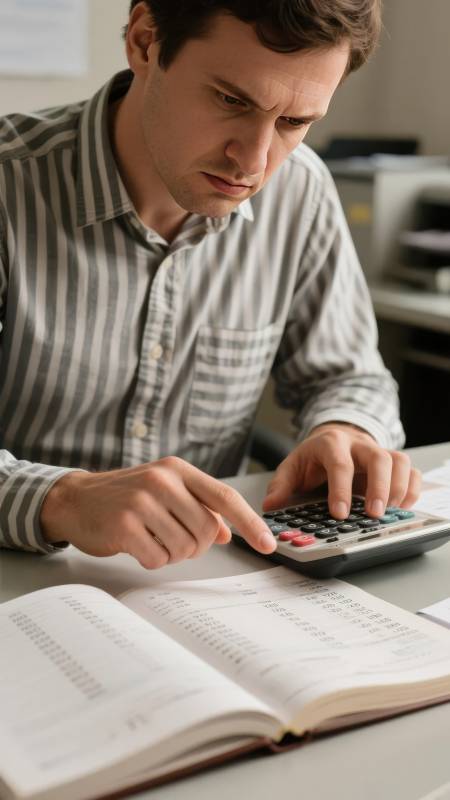 专注计算的男子图片