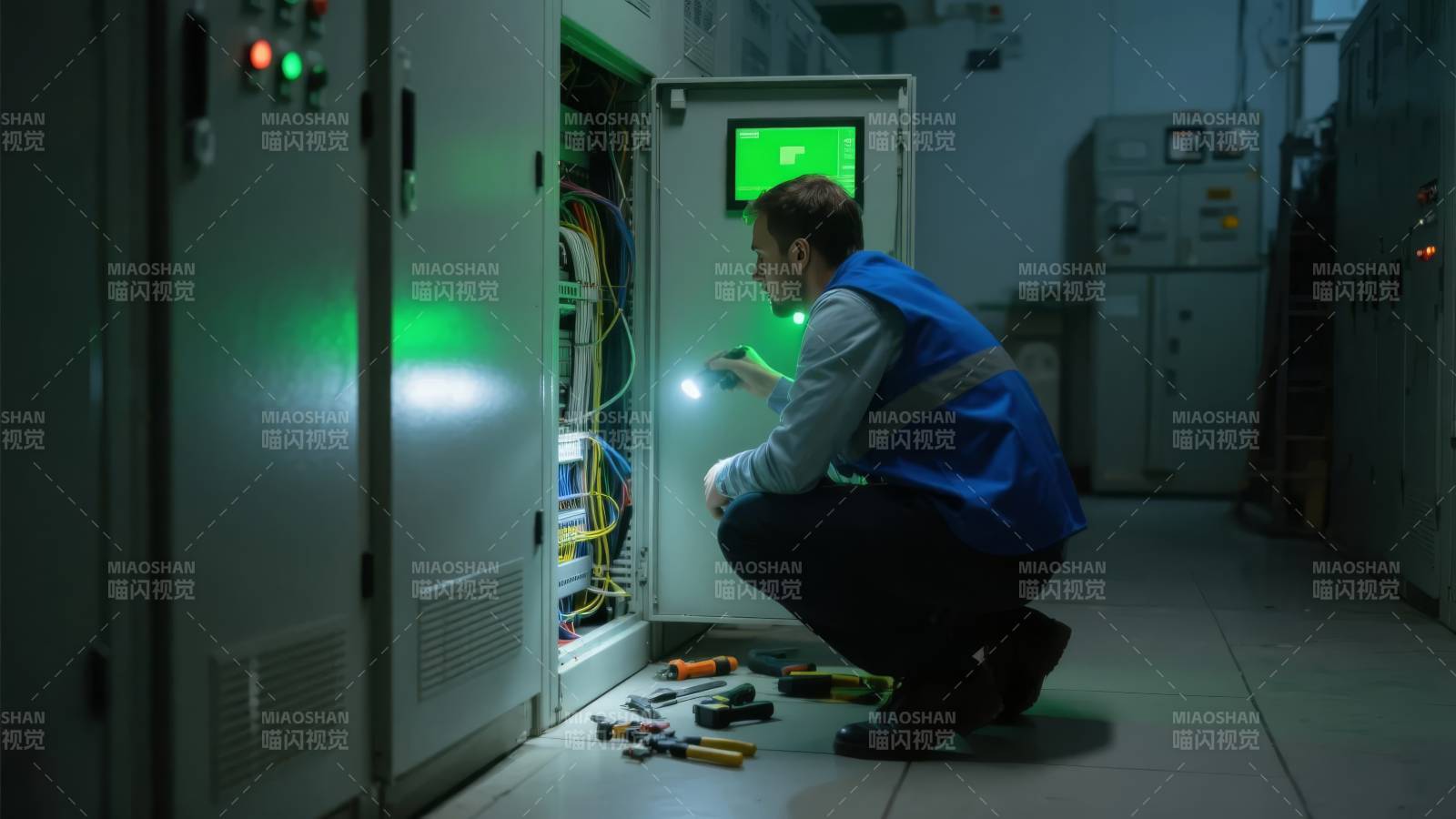 工程师检修设备图片