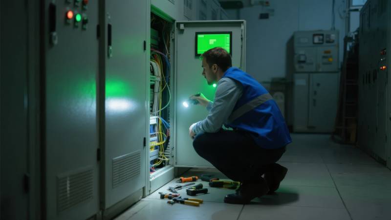 工程师检修设备图片