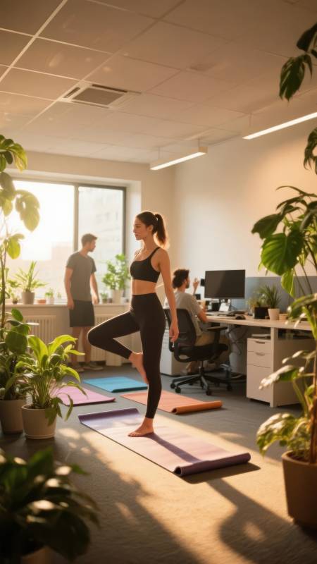 办公室瑜伽时光图片