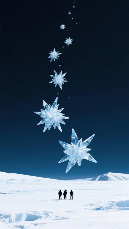 冰晶星河 三人仰望图片