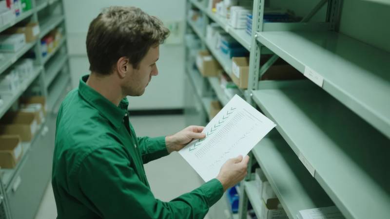 仓库管理员核对清单图片