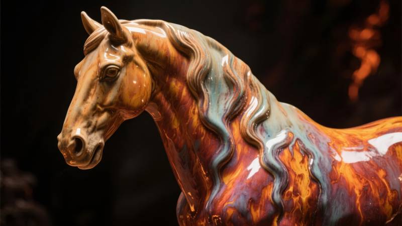 烈焰骏马雕塑图片