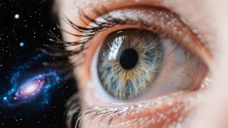 瞳孔中的宇宙图片