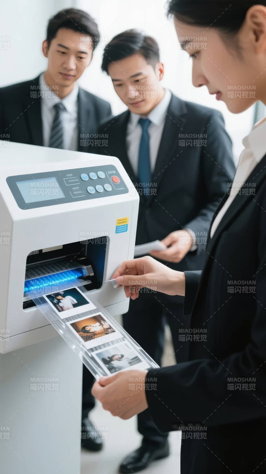 商务人士操作打印机打印文件图片