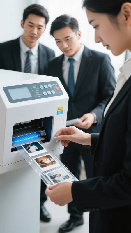 商务人士操作打印机打印文件图片