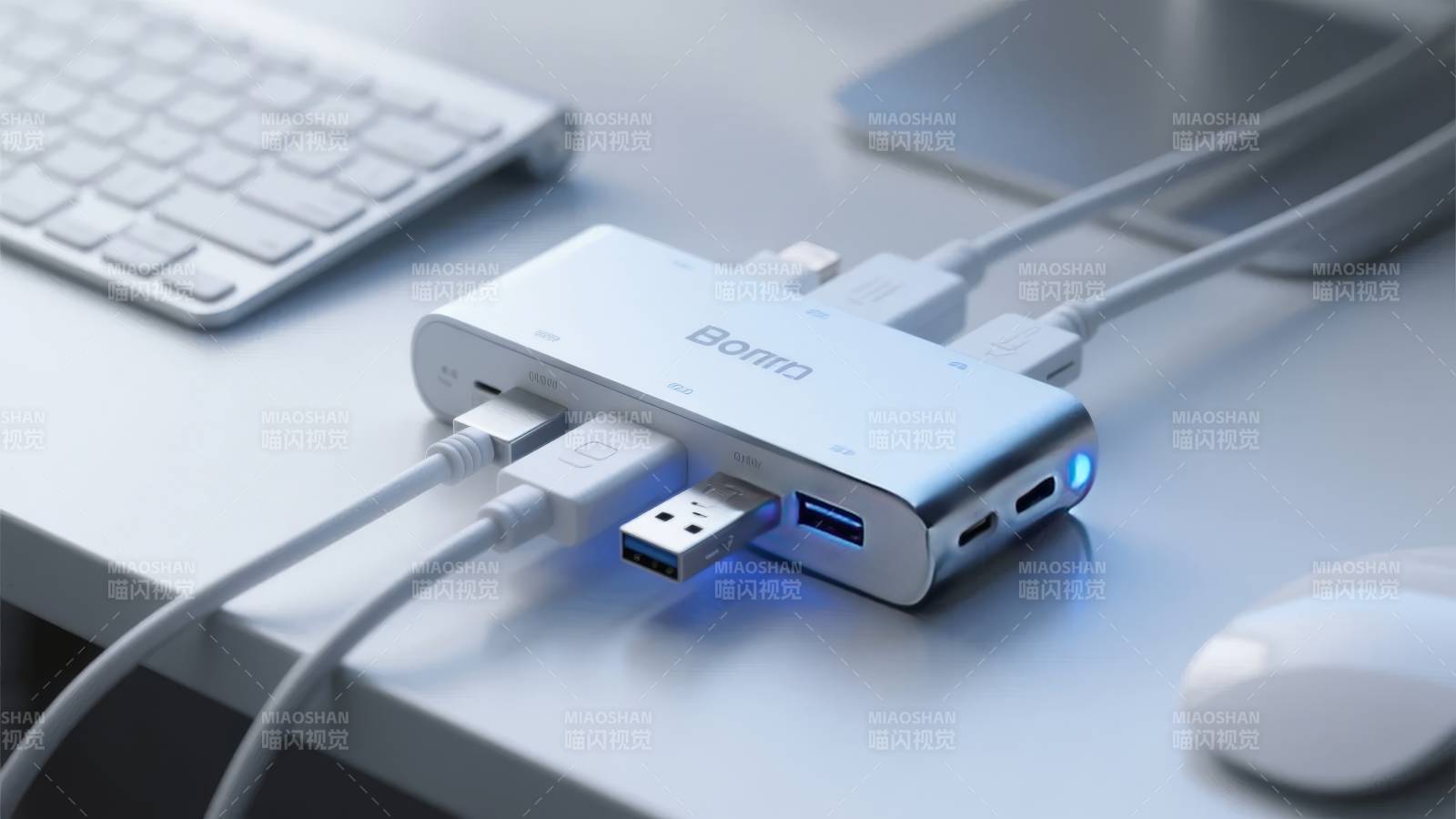 多功能USB集线器连接多种设备图片