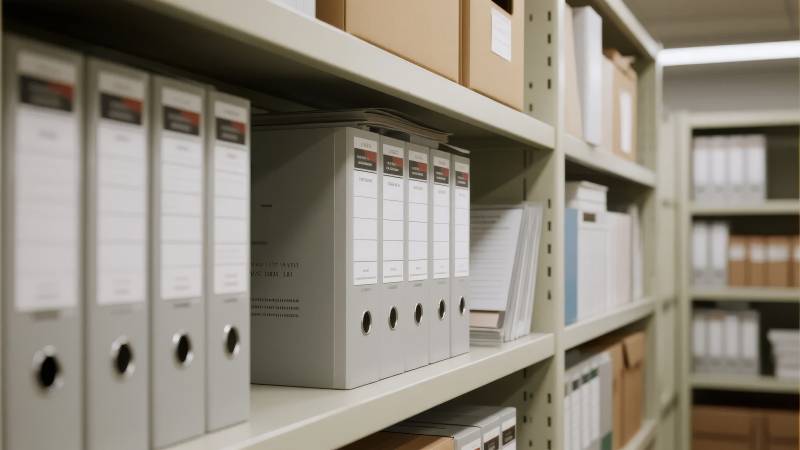 档案柜中的文件夹和书籍图片