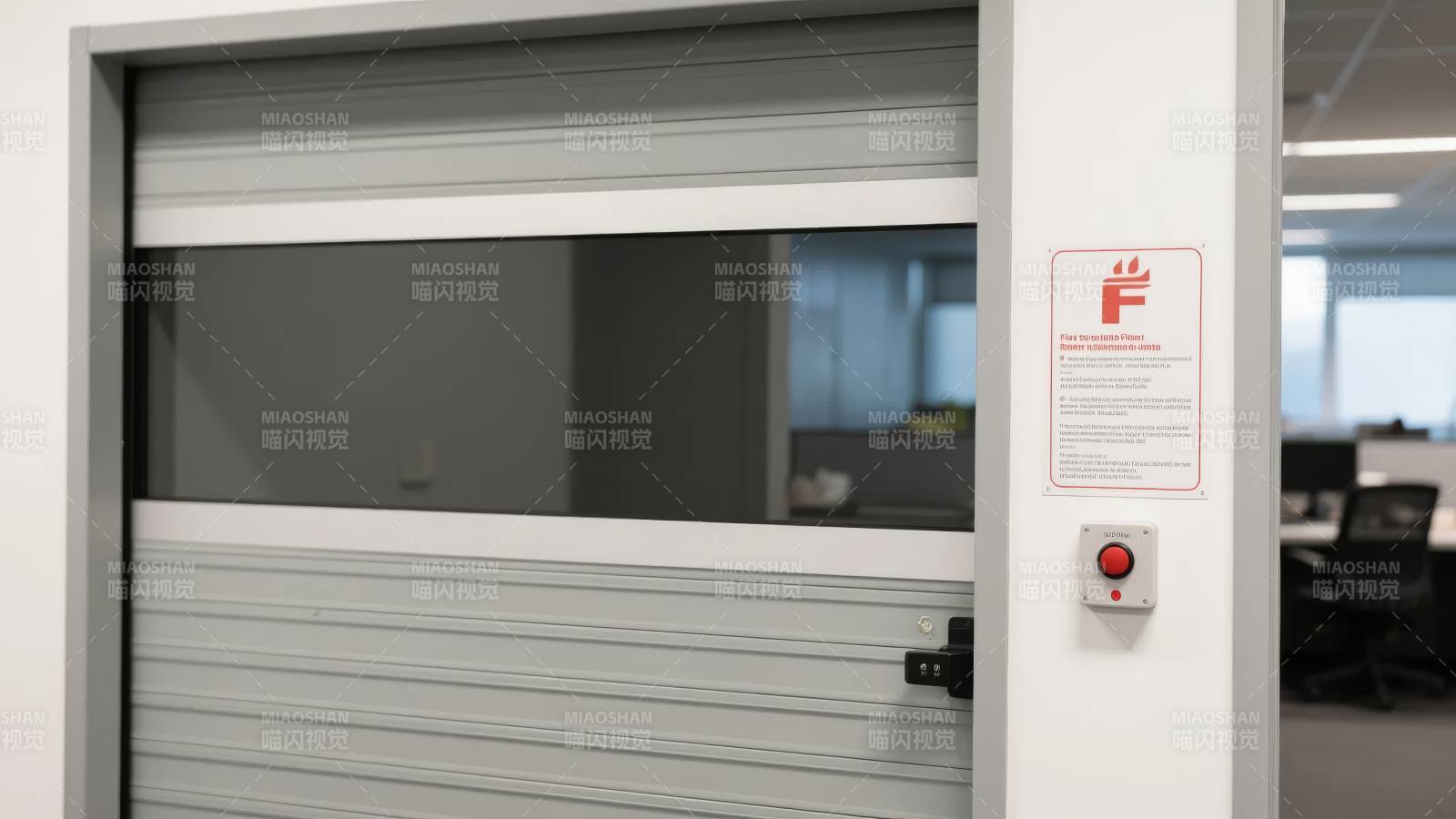 办公室自动卷帘门局部特写图片