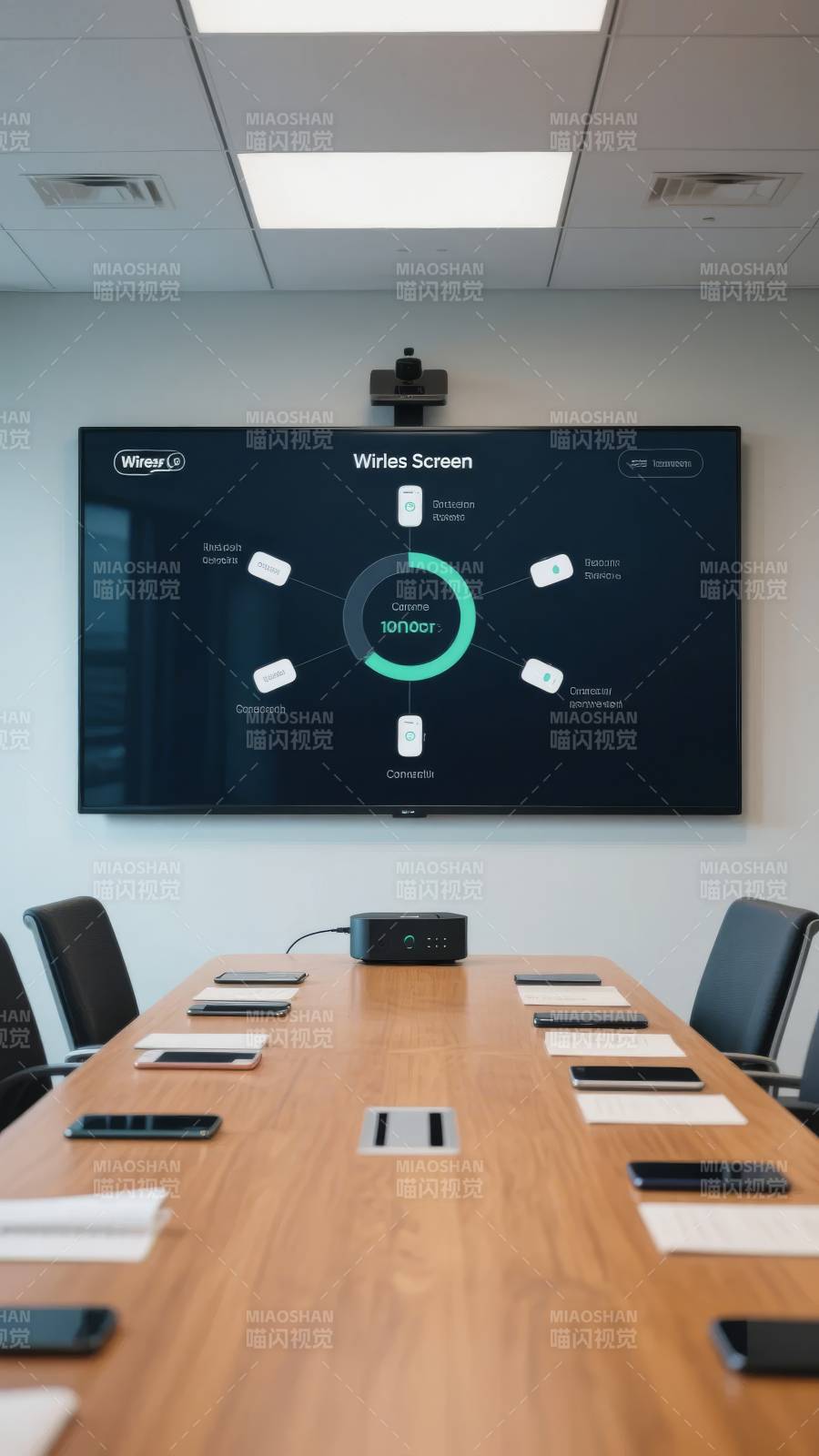 会议室内的现代化屏幕展示图片