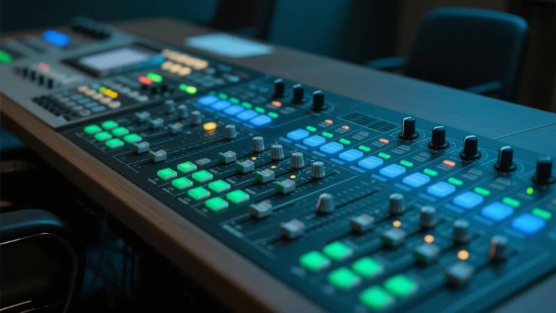 专业音频混音控制台图片