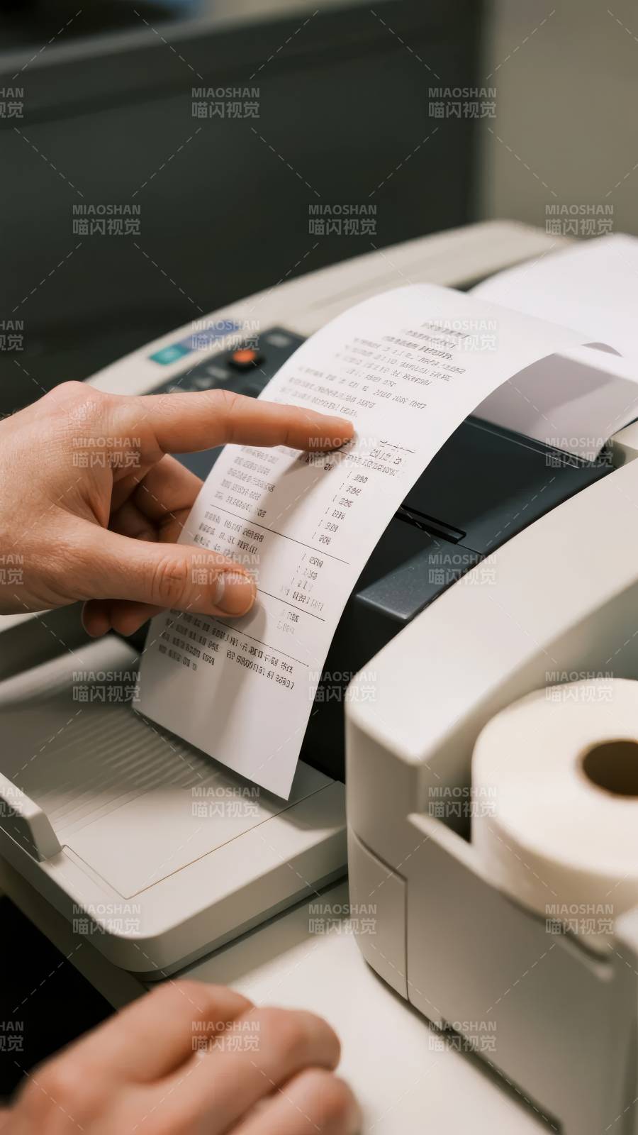 手操作打印机打印纸条图片