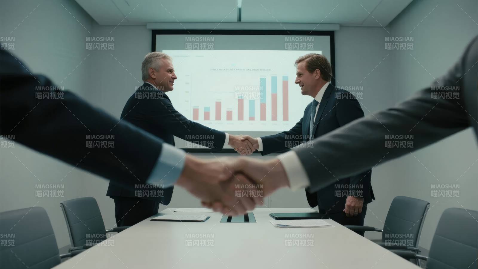 商务会议中的握手合作图片