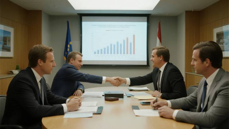 商务会议中的握手合作图片