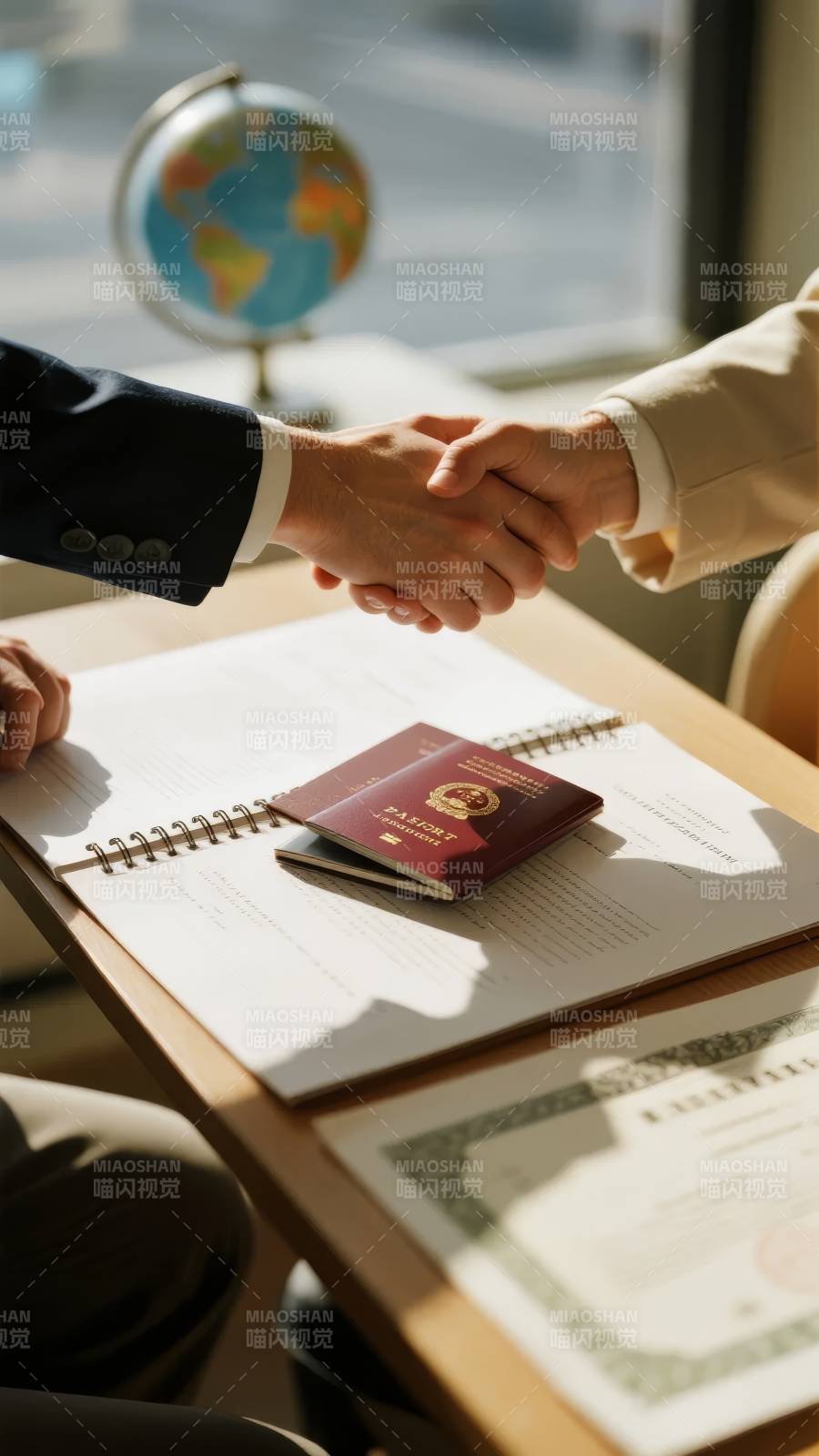 商务洽谈，握手确认合作图片