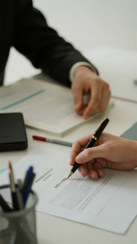 商务人士签署文件图片