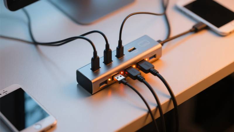 多设备连接的USB集线器图片