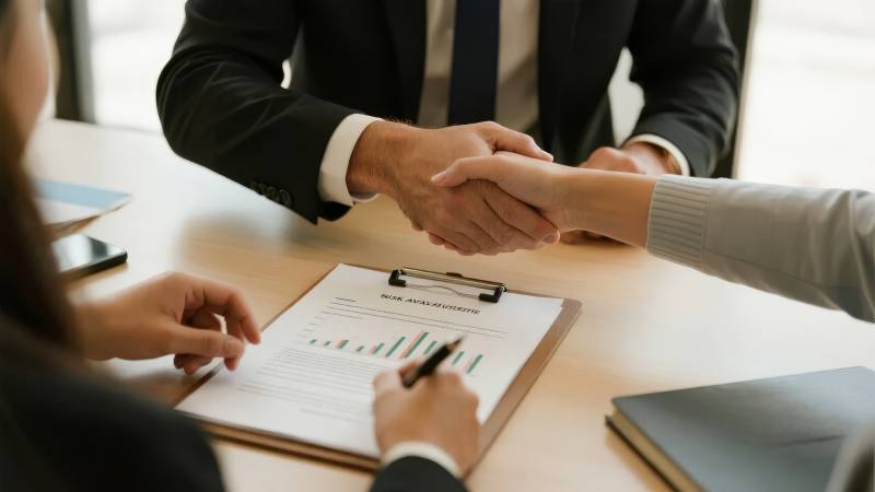 商务握手签约现场图片