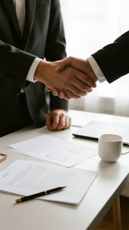 商务握手签约瞬间图片