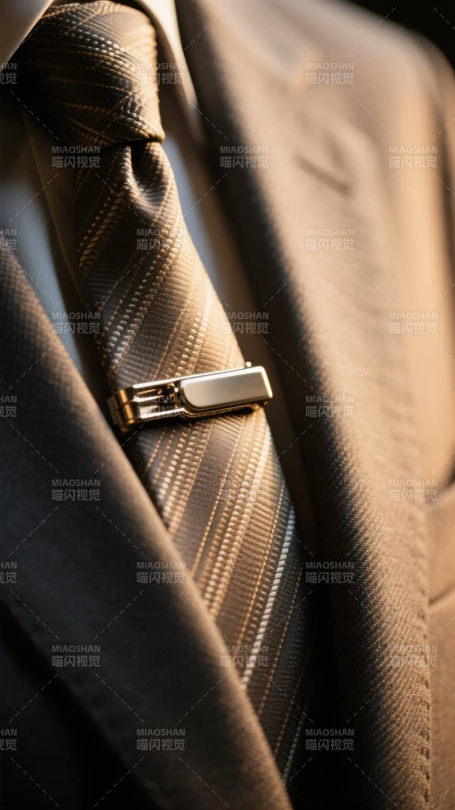 领带夹特写图片