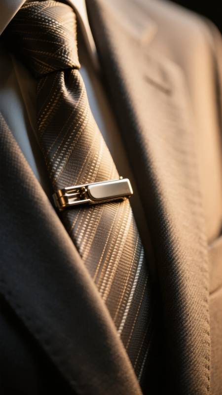 领带夹特写图片