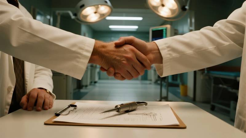 医者握手合作图片