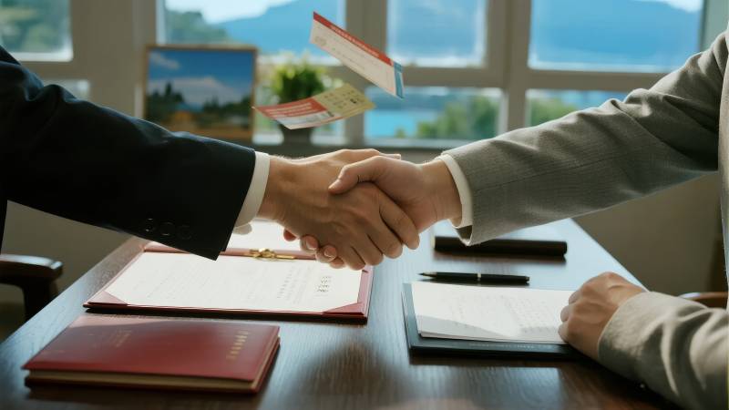 握手签约 合作达成图片
