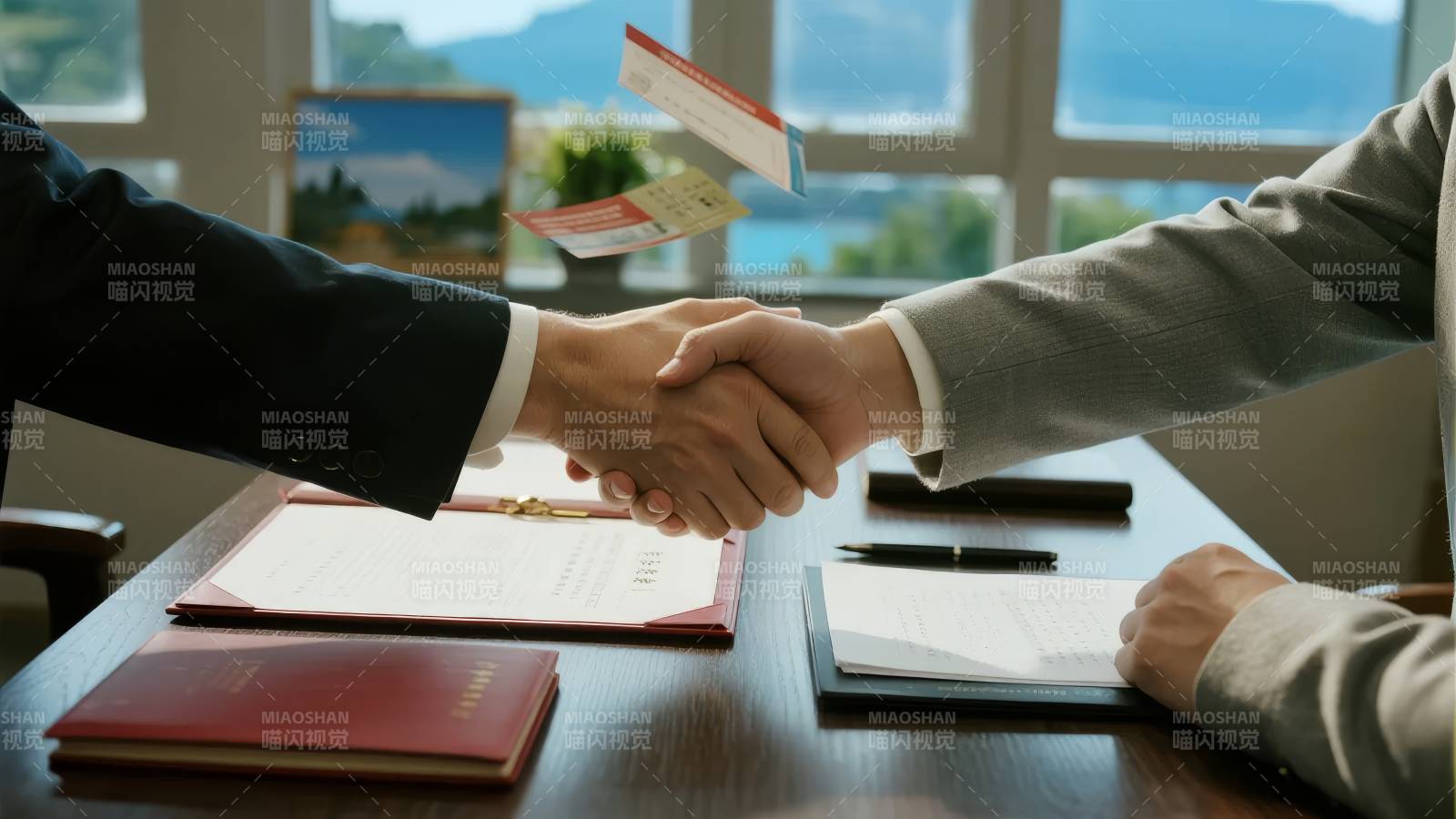 握手签约 合作达成图片