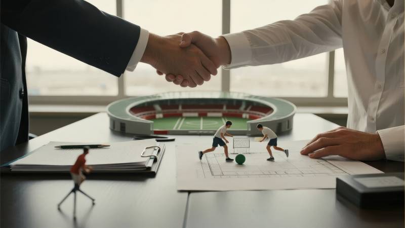 商谈足球合作图片