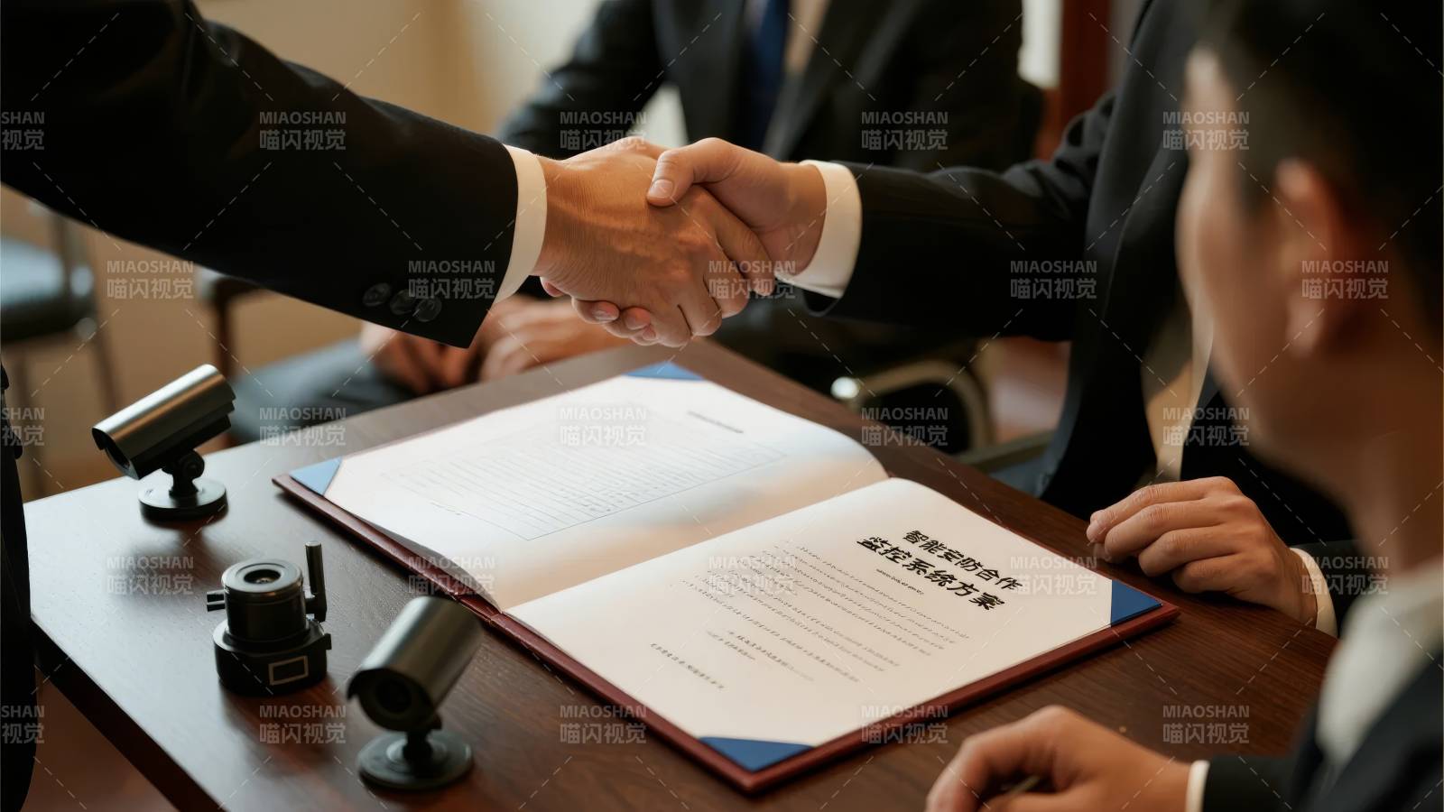 签约握手瞬间图片