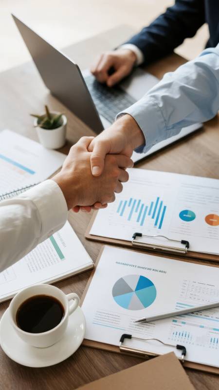 商务握手合作瞬间图片