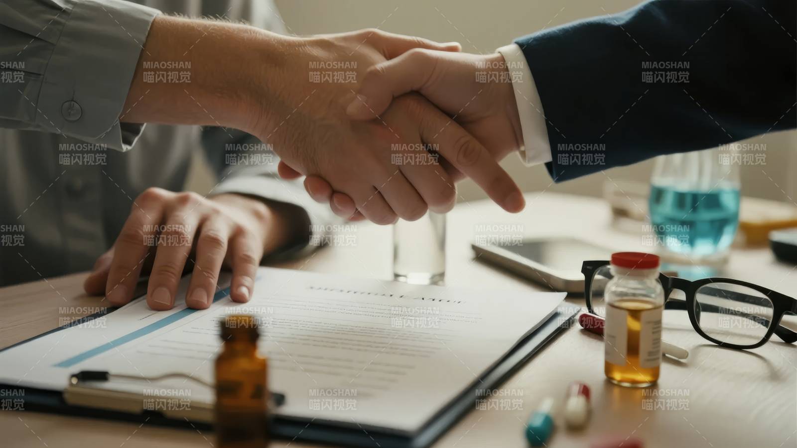 签约握手 合作达成图片