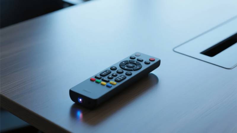 遥控器静置于桌面图片