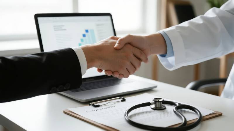 医患握手合作图片