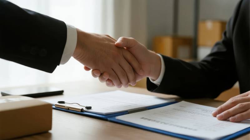 商务握手签约瞬间图片
