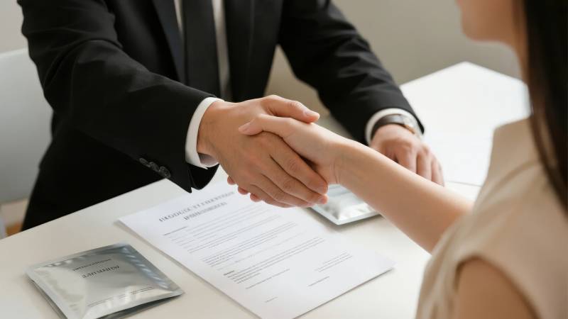 握手签约时刻图片