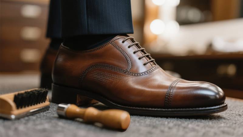 绅士皮鞋护理图片
