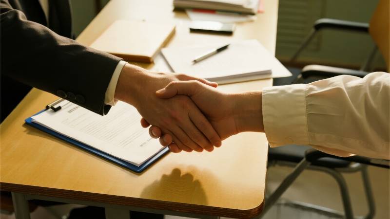 握手签约瞬间图片
