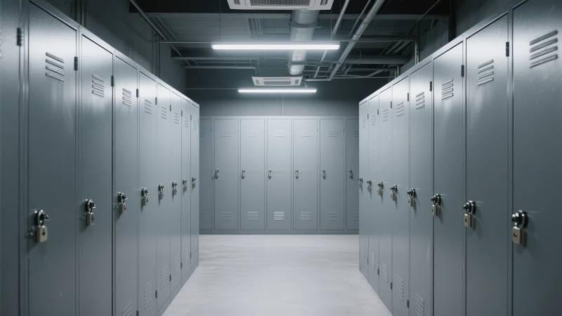 整洁的储物柜走廊图片