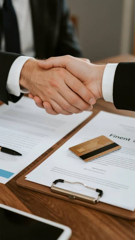 商务握手签约瞬间图片