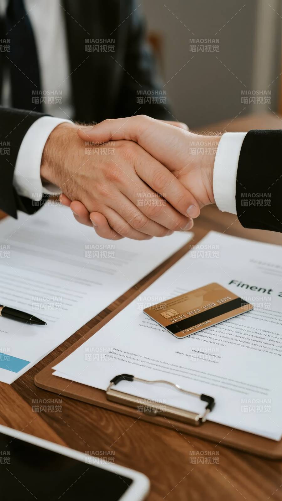 商务握手签约瞬间图片
