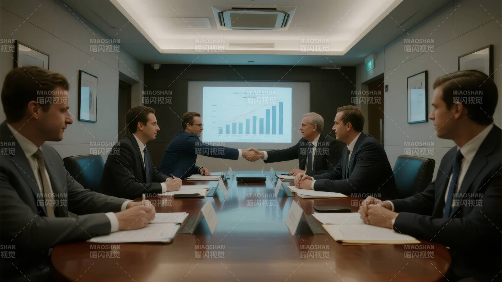 商务会议握手合作图片