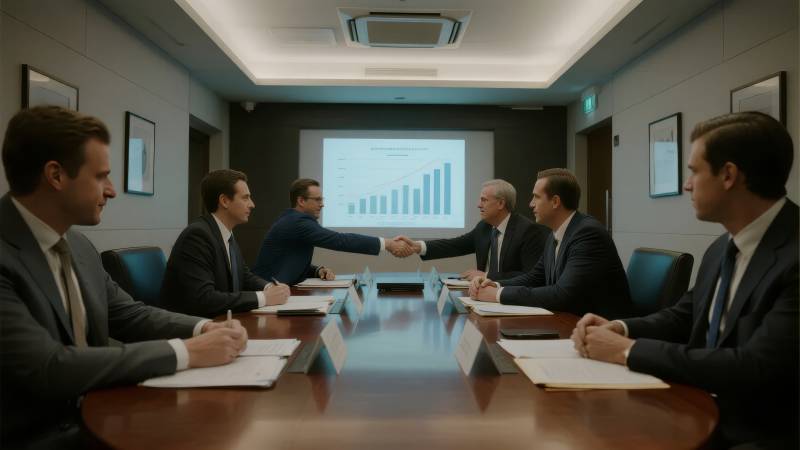 商务会议握手合作图片