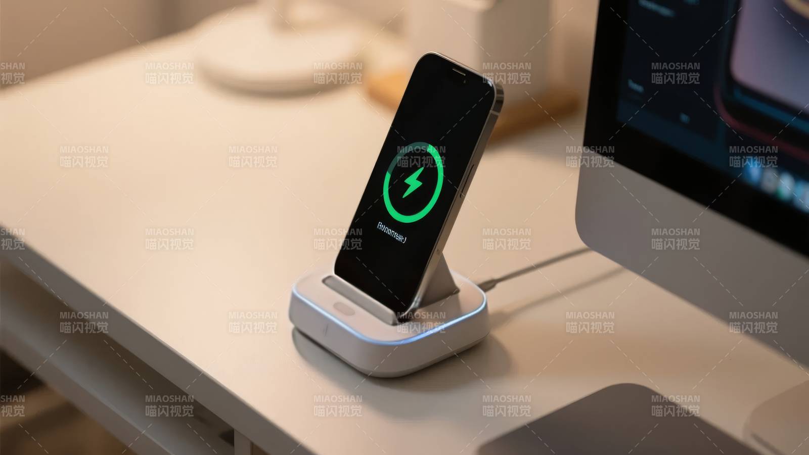 手机无线充电中图片