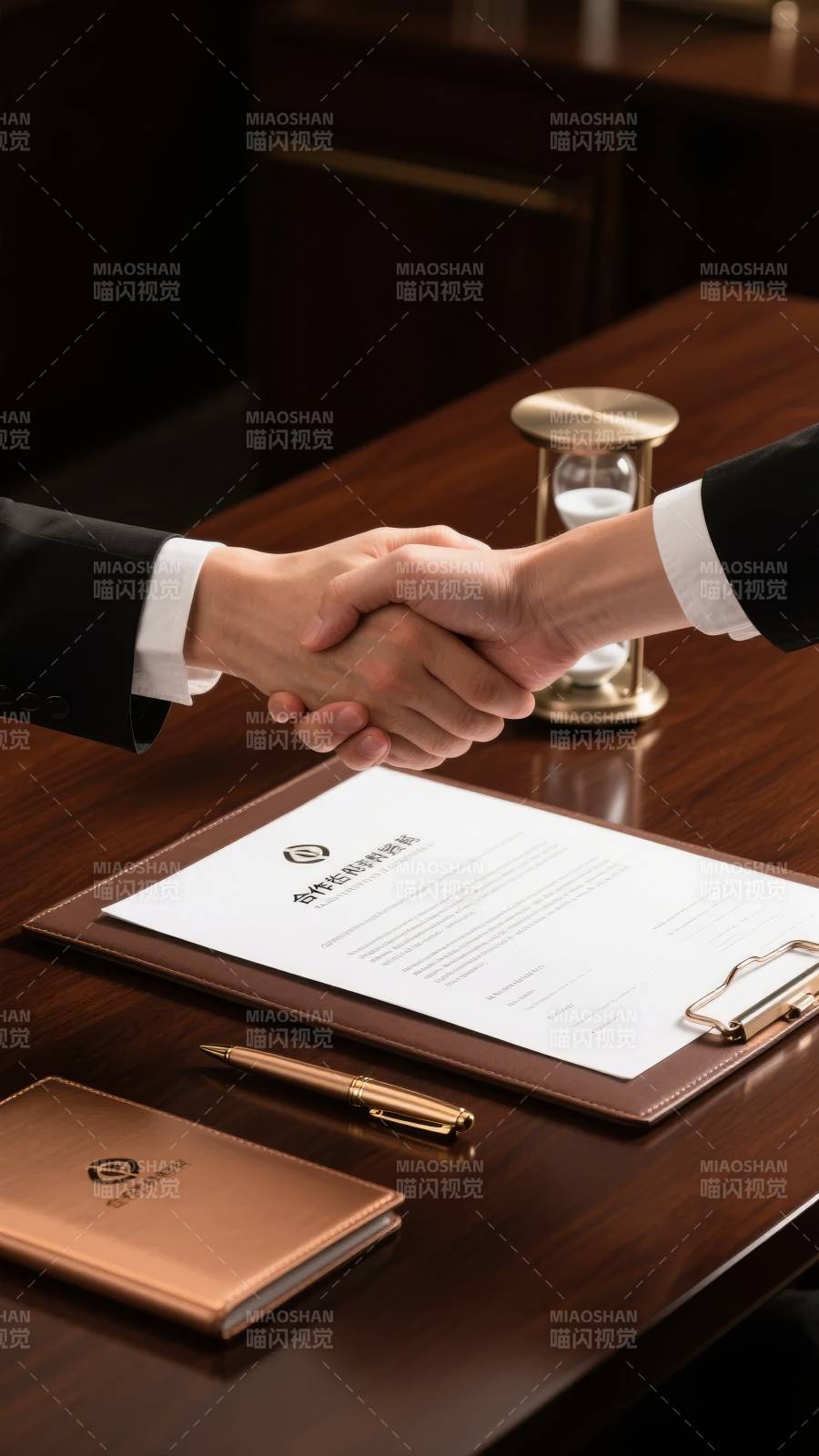 合作签约握手图片