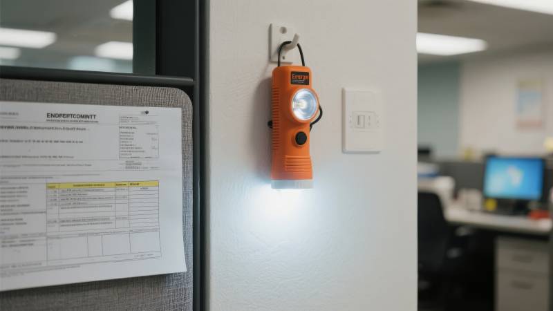 应急灯挂在墙上图片