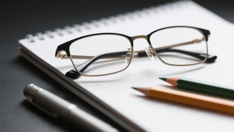 文具与眼镜静物图片