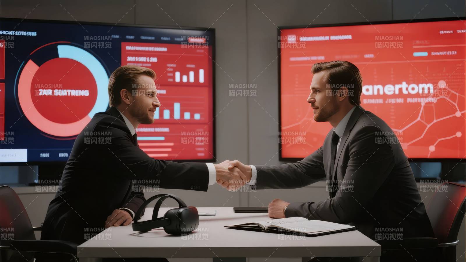 商务握手合作瞬间图片